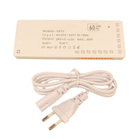 Trasformatore Alimentatore Led Driver Mobile 24V 60W, Con 12 Uscite Senza Polarità, Per Luce Led Da Guardaroba Armadio, 167X60X16mm, Cavo Alimentazione Con Spina EU Incluso