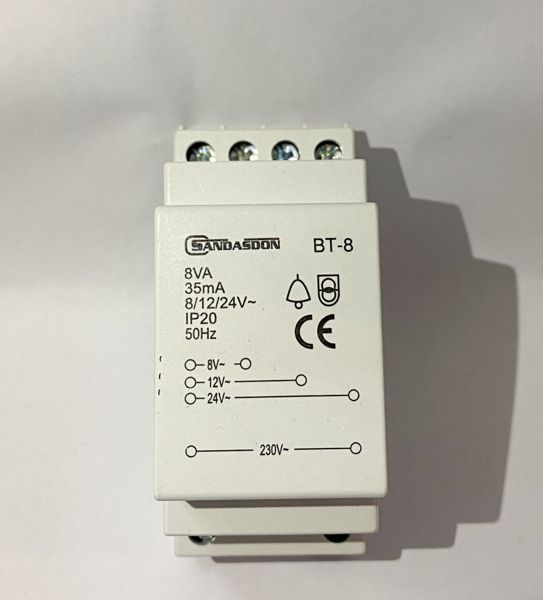 Trasformatore Alimentatore Suoneria Serratura 220V a 8/12/24V AC 8VA SD-BT8