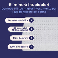 Cuscino in memory foam Anti-Reflusso - Morbido e Ergonomico - Demetra - 72x42x16cm