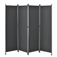 Paravento Modica a 4 Pannelli Parete Divisorio con Struttura Pieghevole (AxL) 170x215 cm - Grigio pro.tec