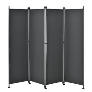 Paravento Modica a 4 Pannelli Parete Divisorio con Struttura Pieghevole (AxL) 170x215 cm - Grigio pro.tec