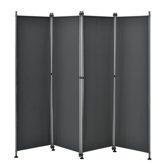 Paravento Modica a 4 Pannelli Parete Divisorio con Struttura Pieghevole (AxL) 170x215 cm - Grigio pro.tec
