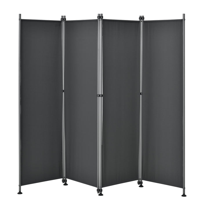 Paravento Modica a 4 Pannelli Parete Divisorio con Struttura Pieghevole (AxL) 170x215 cm - Grigio pro.tec