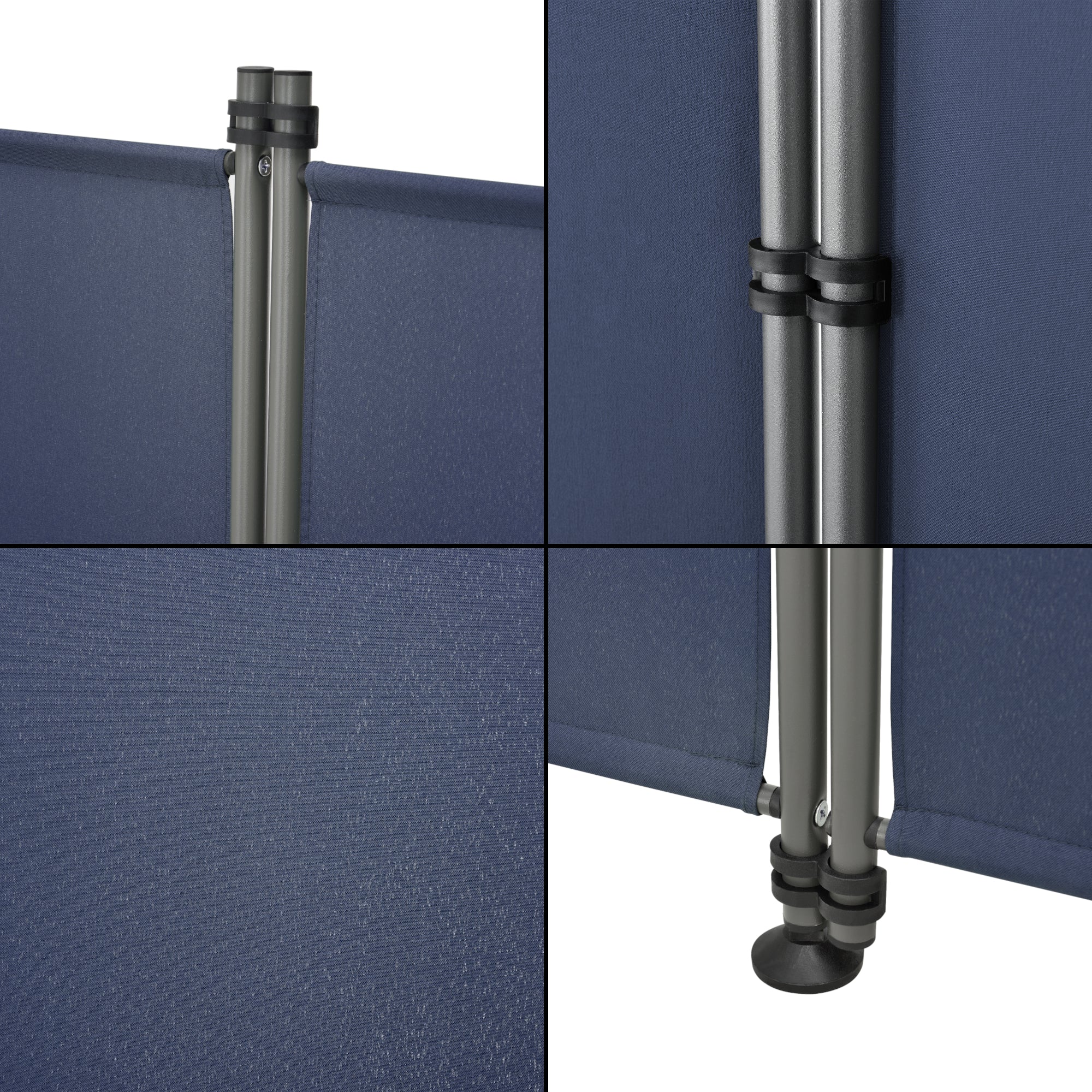 Paravento Modica a 4 Pannelli Parete Divisorio con Struttura Pieghevole (AxL) 170x215 cm - Blu Scuro pro.tec