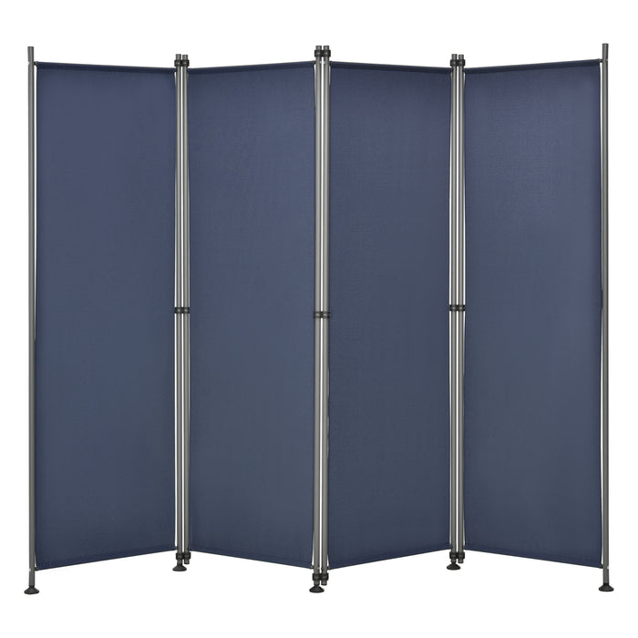 Paravento Modica a 4 Pannelli Parete Divisorio con Struttura Pieghevole (AxL) 170x215 cm - Blu Scuro pro.tec