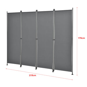 Frangivista con 4 pannelli in poliestere 215 x 170 cm grigio ardesia 03_0006552