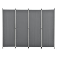 Paravento Modica a 4 Pannelli Parete Divisorio con Struttura Pieghevole (AxL) 170x215 cm - Grigio Medio pro.tec