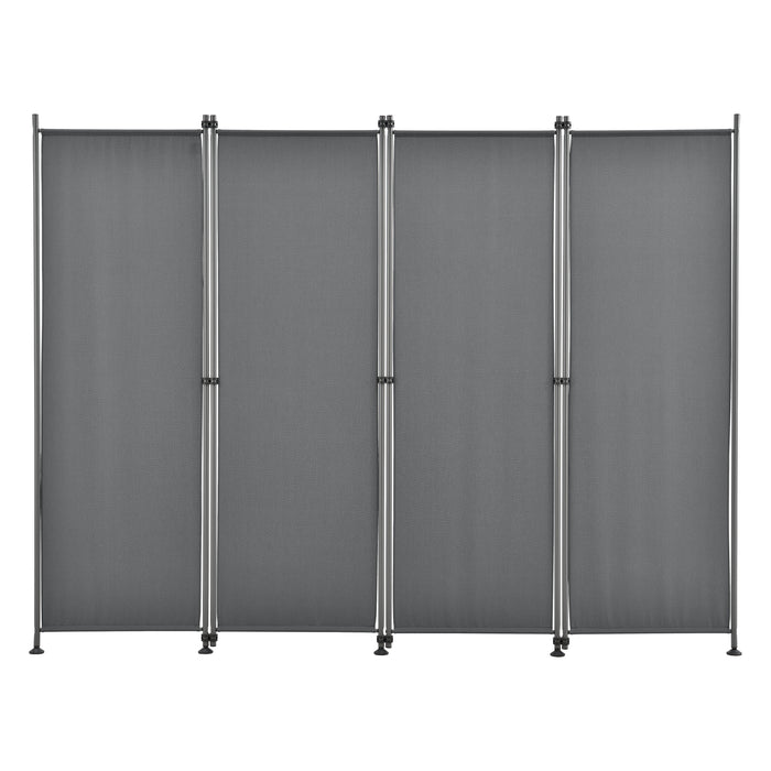Paravento Modica a 4 Pannelli Parete Divisorio con Struttura Pieghevole (AxL) 170x215 cm - Grigio Medio pro.tec