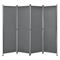 Paravento Modica a 4 Pannelli Parete Divisorio con Struttura Pieghevole (AxL) 170x215 cm - Grigio Medio pro.tec