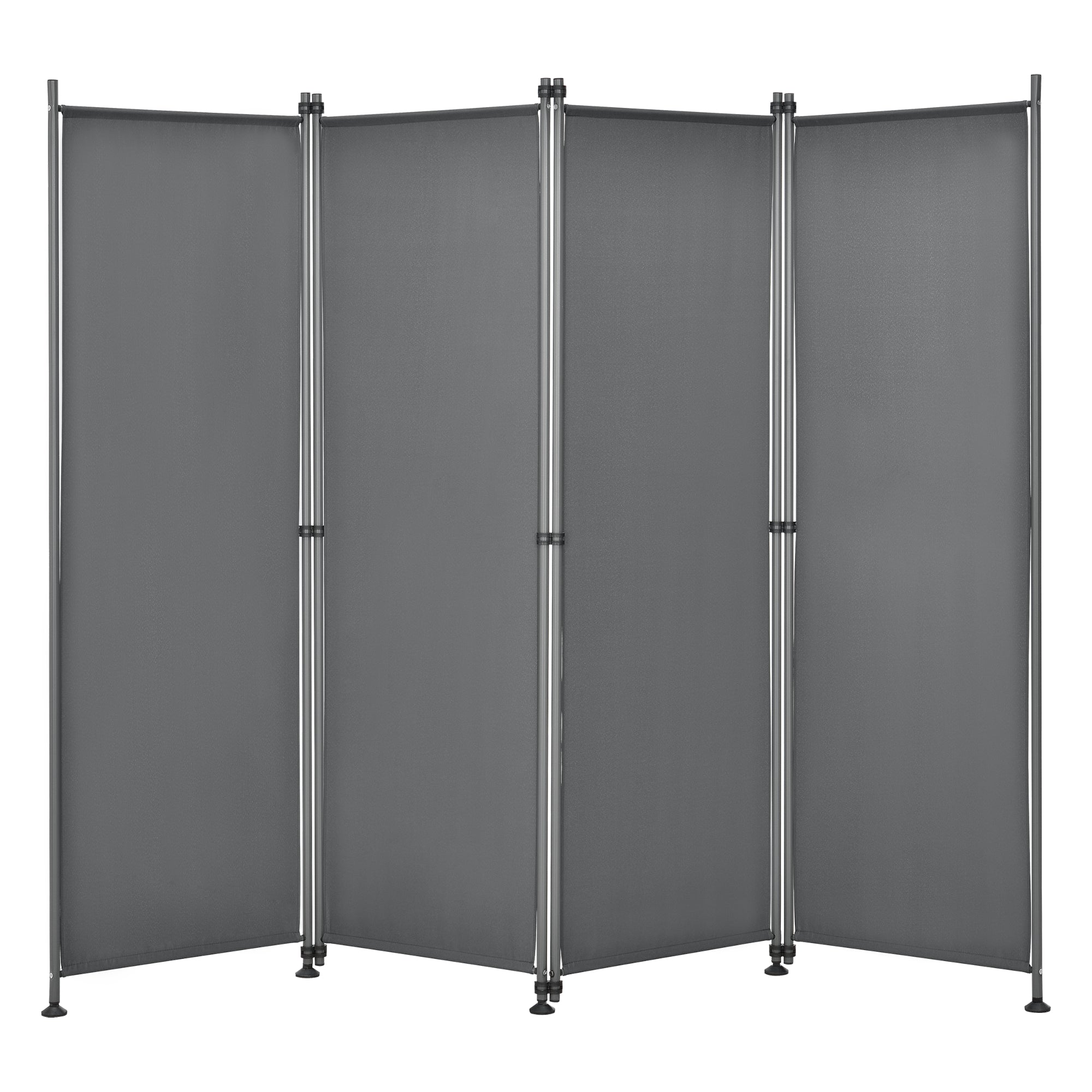 Paravento Modica a 4 Pannelli Parete Divisorio con Struttura Pieghevole (AxL) 170x215 cm - Grigio Medio pro.tec