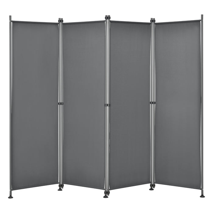 Paravento Modica a 4 Pannelli Parete Divisorio con Struttura Pieghevole (AxL) 170x215 cm - Grigio Medio pro.tec