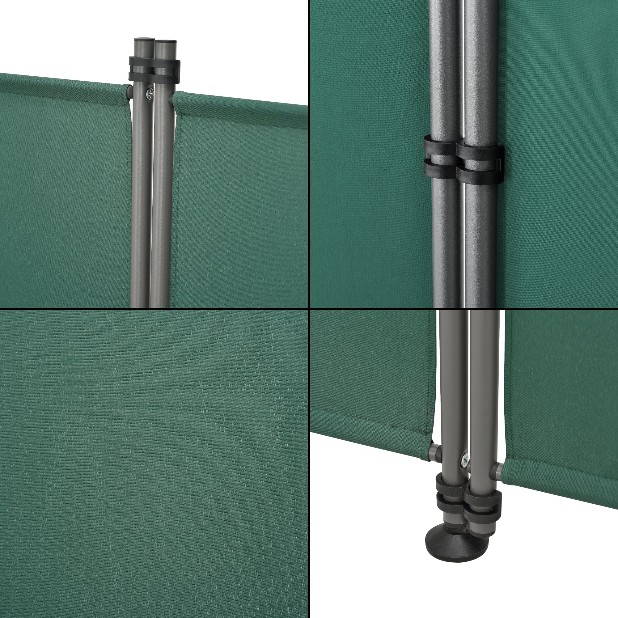 Paravento Modica a 4 Pannelli Parete Divisorio con Struttura Pieghevole (AxL) 170x215 cm - Verde Scuro pro.tec