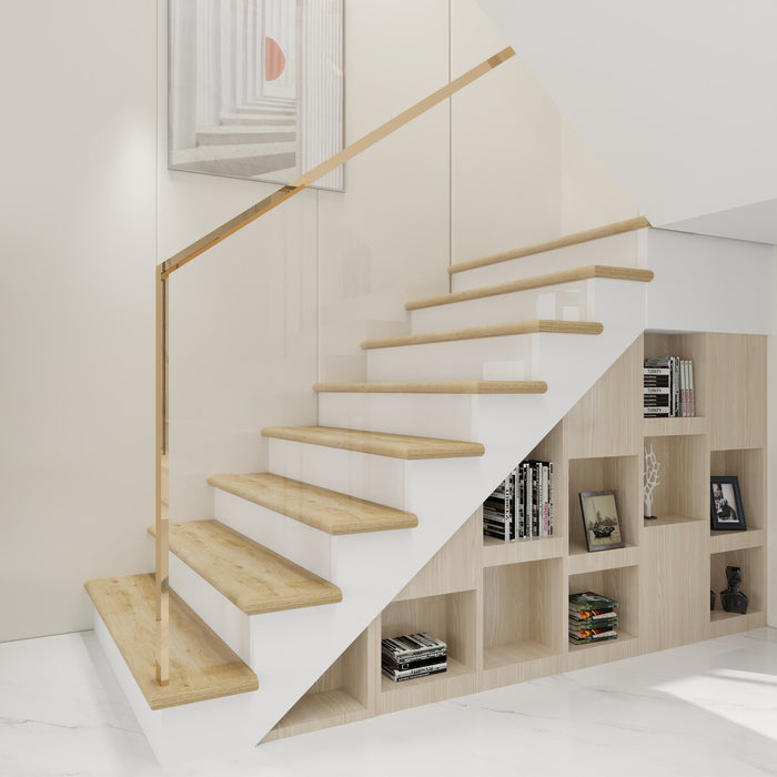 Set di 2 Profili Bunschoten Coprigradini Arrotondati in PVC 120 x 32 x 4,6 cm Effettto Rovere NEU.HOLZ