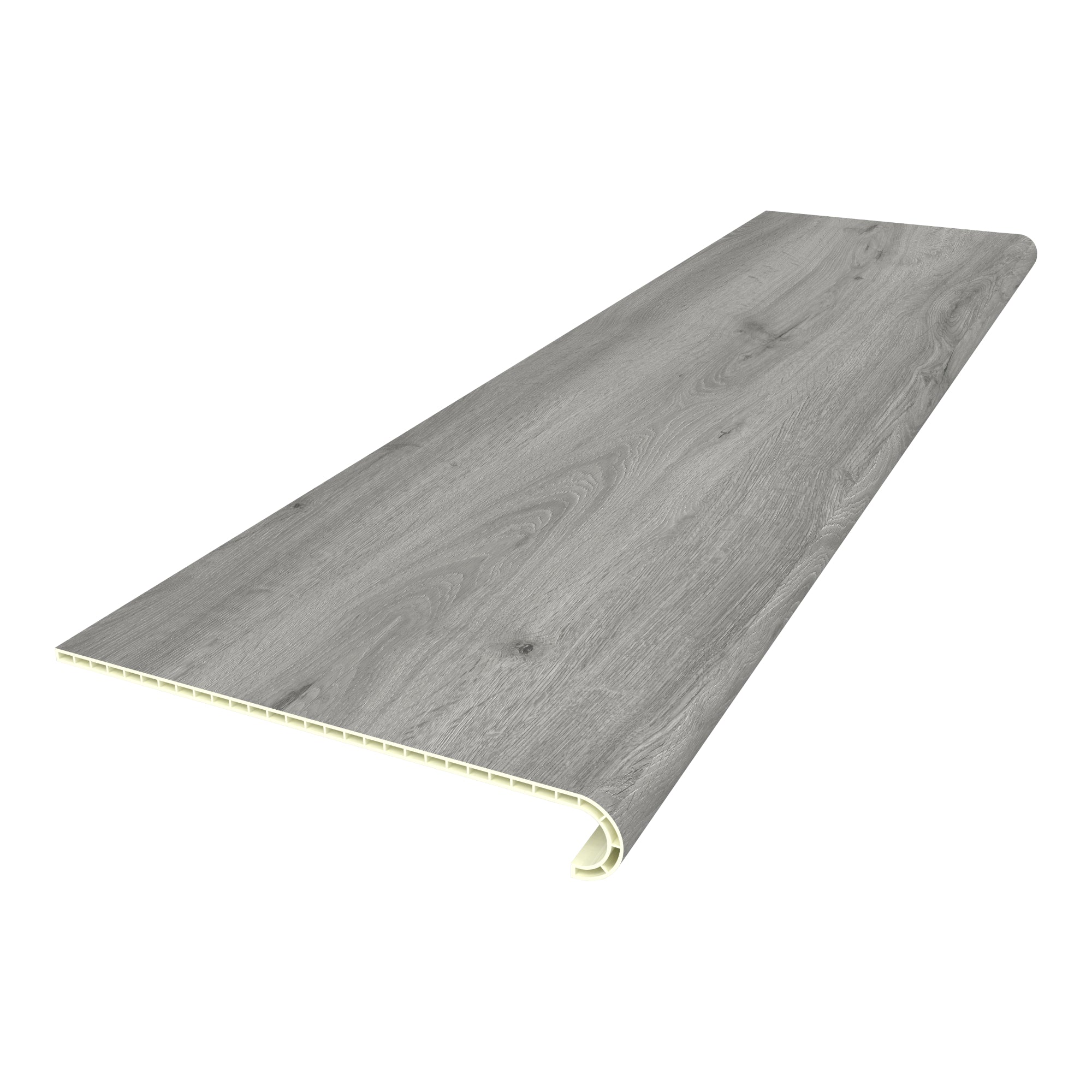 Set di 6 Profili Bunschoten Coprigradini Arrotondati in PVC 120 x 32 x 4,6 cm Effettto Rovere Grigio NEU.HOLZ
