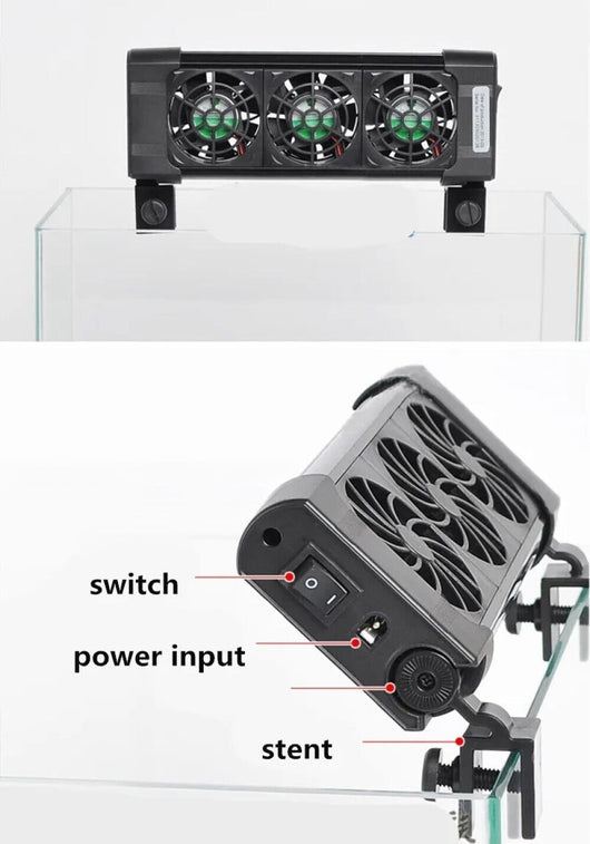 Tripla Ventola di raffreddamento per acquario 3 ventole 12V 50MM FS-603