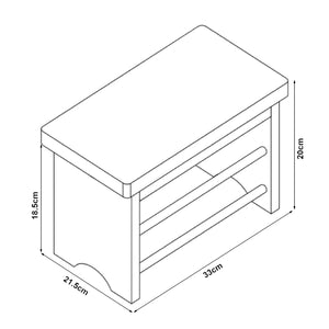Sgabello Basso Ryslinge Poggiapiedi in Bambù Naturale 33 x 21,5 x 20 cm [en.casa]