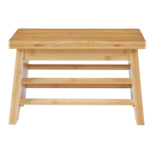 Sgabello Basso Ryslinge Poggiapiedi in Bambù Naturale 33 x 21,5 x 20 cm [en.casa]