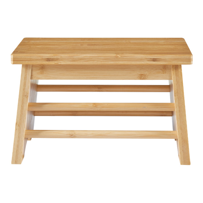 Sgabello Basso Ryslinge Poggiapiedi in Bambù Naturale 33 x 21,5 x 20 cm [en.casa]
