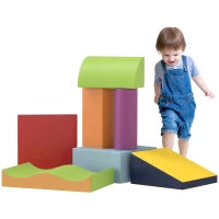 Outsunny 7 Blocchi da Gioco per Bambini, Percorso per Bambini in Età Prescolare, in Schiuma EPE, Multicolore