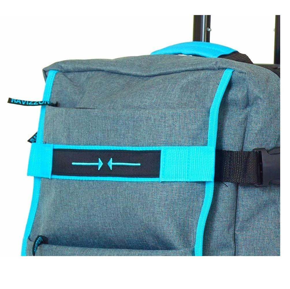 Trolley valigia da cabina in poliestere salvaspazio 55x40x20 cm grigio blu Everon