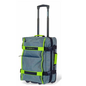 Trolley valigia da cabina in poliestere salvaspazio 55x40x20 cm grigio verde Everon