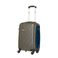 Trolley valigia in ABS rigido, 4 doppie ruote grigio 55x40x20cm Loba