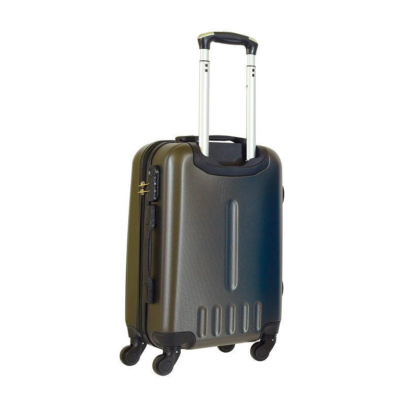 Trolley valigia in ABS rigido, 4 doppie ruote grigio 55x40x20cm Loba