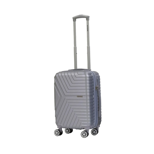 Trolley valigia in ABS rigido, 4 doppie ruote silver, 55x40x20cm Lisabo