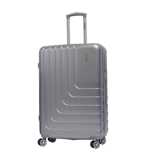 Trolley valigia in ABS rigido espandibile, 4 doppie ruote silver 75x45x29cm Natan