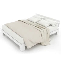 Letto Singolo dal Design Semplice, Senza Materasso, 140x200 cm, Bianco