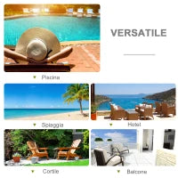 Set 2 Sdraio da Giardino Cuscino Imbottito Regolabile su 6 Livelli in Rattan 196 x 65 x 22 cm, Grigio