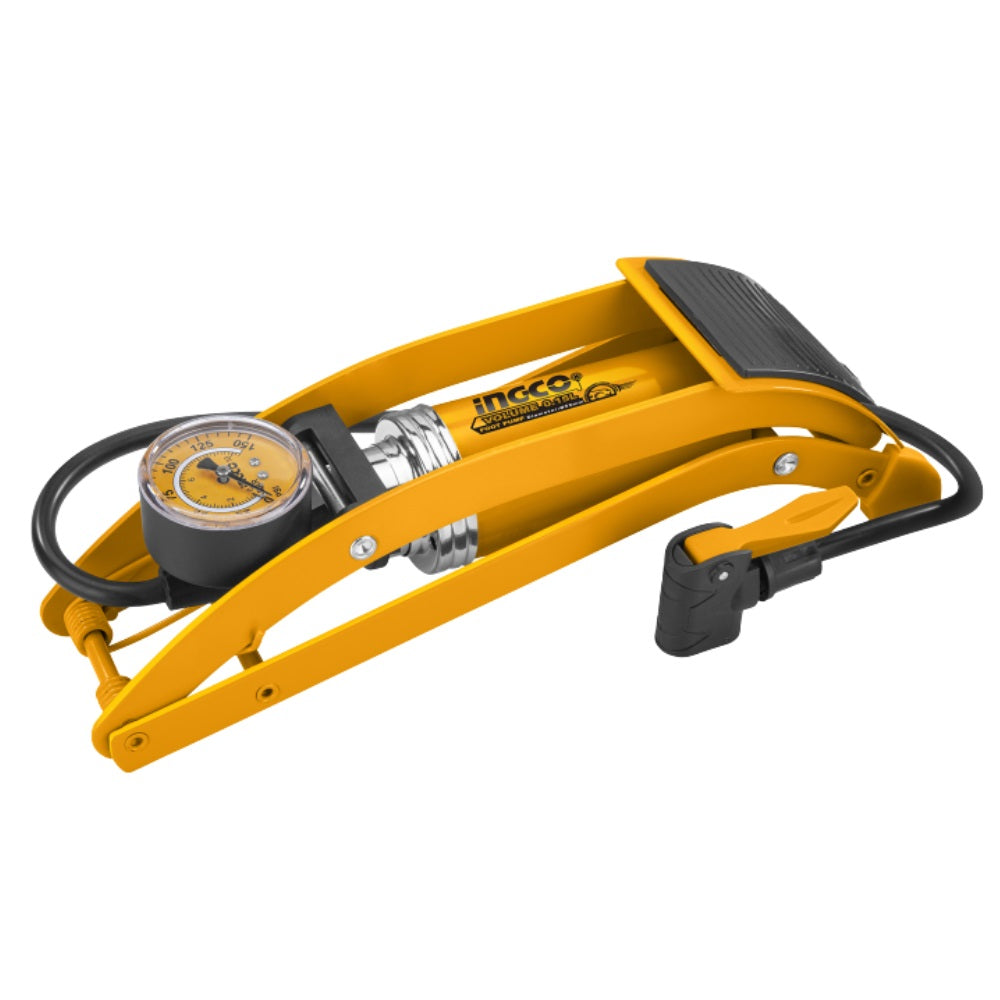 Pompa pedale professionale manometro tubo acciaio bici moto auto 55x120mm