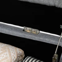 Panca Contenitore in Tessuto Effetto Velluto, per Camera, Soggiorno e Ingresso, 101x38.5x44.5 cm, Grigio