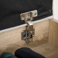 Scarpiera Salvaspazio Imbottita con 2 Ripiani Aperti e Spazio a Scomparsa, in Legno e Pelle PU, 80x30x45 cm