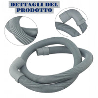 Tubo di Scarico per Lavatrice 150 cm in PVC – Flessibile Universale e Resistente per Elettrodomestici Art.59053