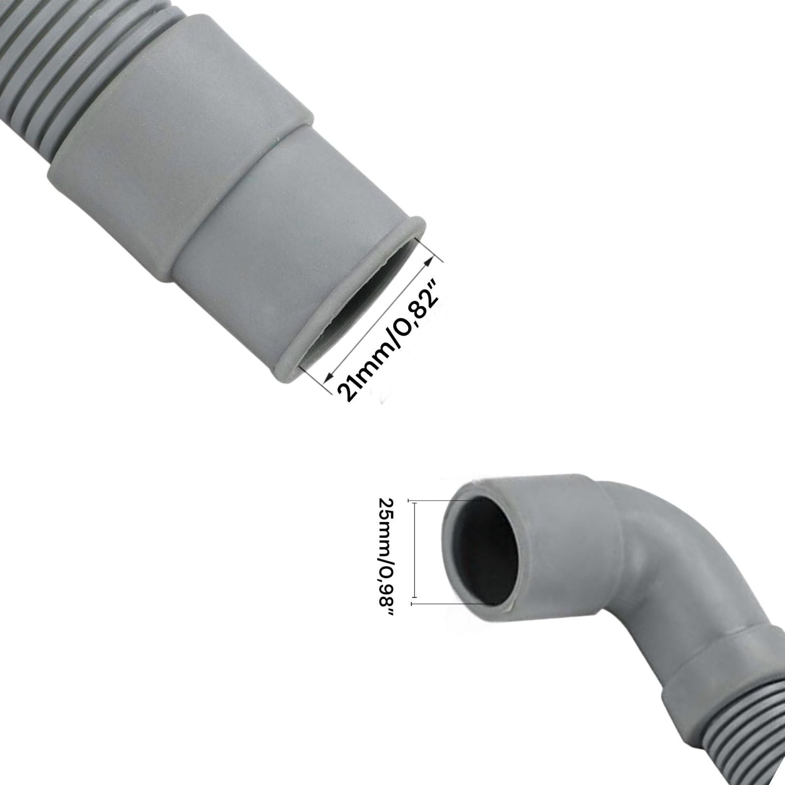 Tubo di Scarico per Lavatrice 150 cm in PVC – Flessibile Universale e Resistente per Elettrodomestici Art.59053