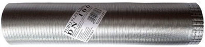 Tubo fumi flessibile estensibile alluminio naturale 160 mm da 0,5 a 3 mt