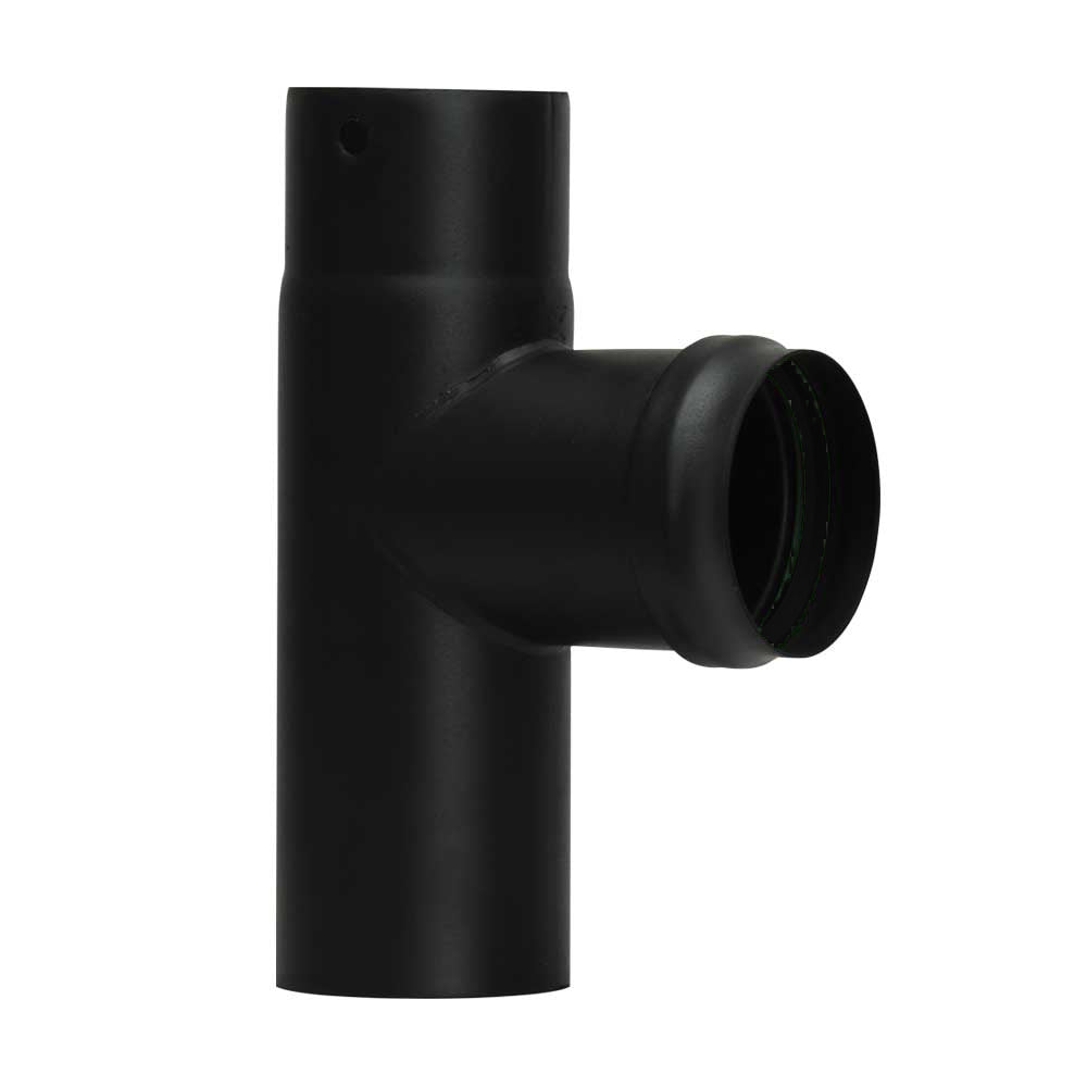 Tubo nero stufa pellet smaltato giunto scomparsa raccordo caldaia a T 90 fm-f DN 80 canna fumaria 600 CE Made in Italy
