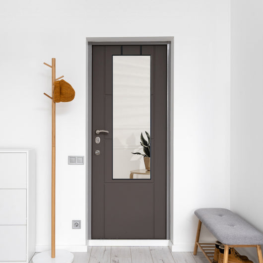 Specchio da Porta Lesina 120 x 37 cm - Nero [en.casa]