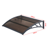 Pensilina per Ingresso Mellerud in Policarbonato 120 x 100 cm Marrone / Nero [en.casa]