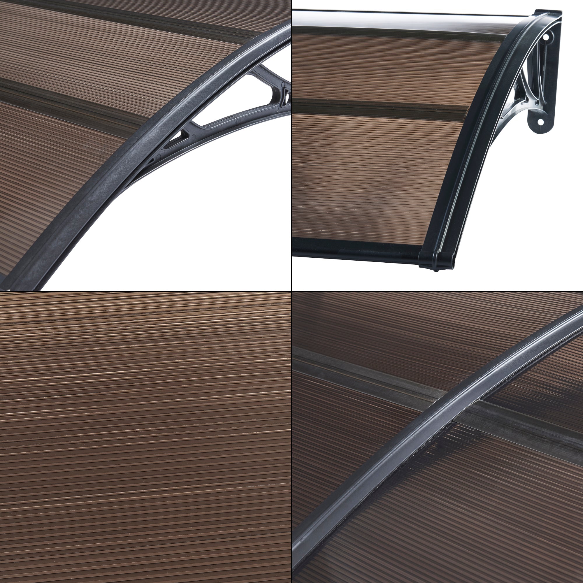 Tenda da sole per porta d'ingresso di design con tettoia per reception resistente alle intemperie 200 x 100 cm marrone-nero 03_0006387