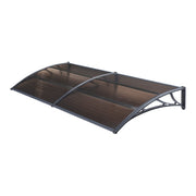 Tenda da sole per porta d'ingresso di design con tettoia per reception resistente alle intemperie 200 x 100 cm marrone-nero 03_0006387