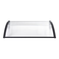 Pensilina per Ingresso Mellerud in Policarbonato 100 x 100 cm Trasparente / Nero [en.casa]