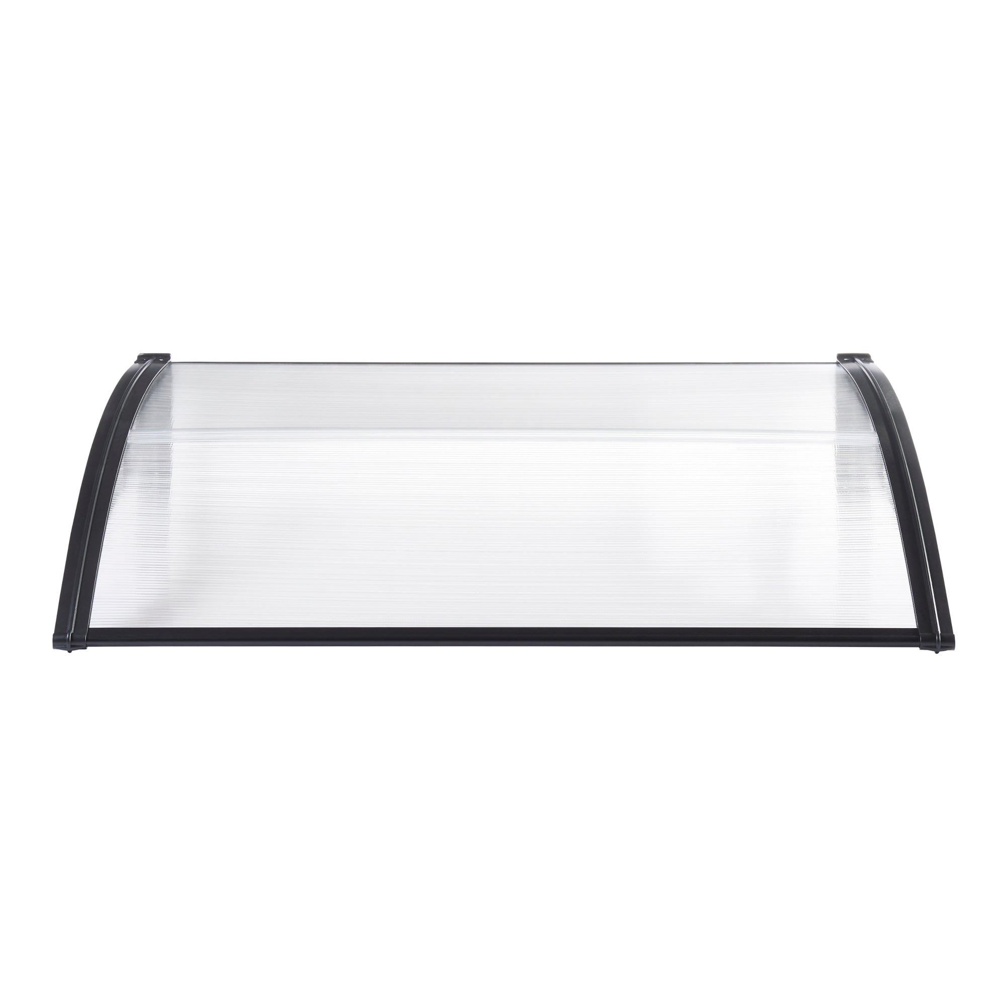 Pensilina per Ingresso Mellerud in Policarbonato 100 x 100 cm Trasparente / Nero [en.casa]