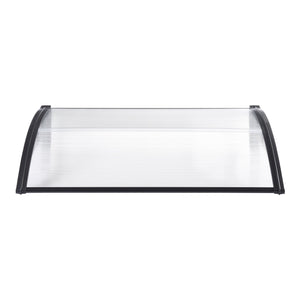 Tenda per porta d'ingresso design reception cappottina resistente alle intemperie 100 x 60 cm trasparente nero 03_0006382