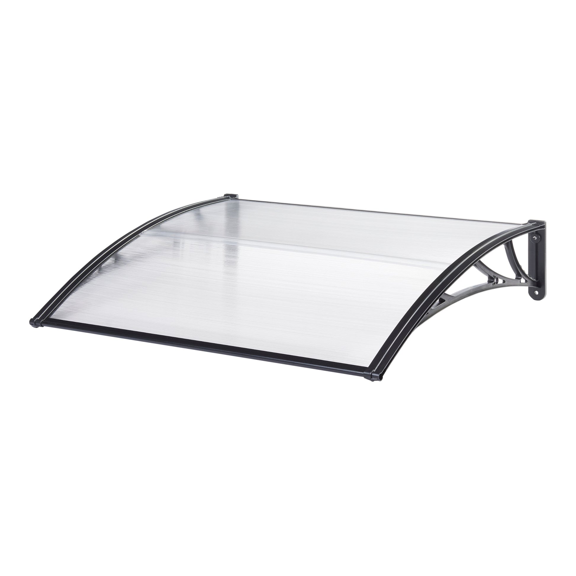 Tenda per porta d'ingresso design reception cappottina resistente alle intemperie 100 x 60 cm trasparente nero 03_0006382