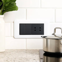 Vimar eikon round placca in metallo bianco antico elegante *** numero posti 4 posti, confezione 1