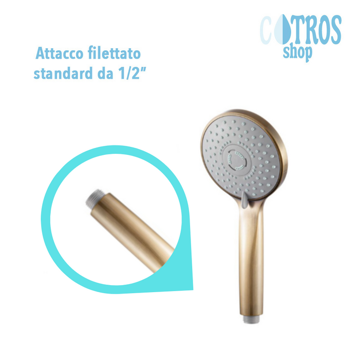 Doccetta bronzata spazzolato 3 getti ugelli sistema anticalcare