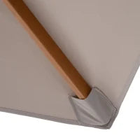 Ombrellone da Giardino a 6 Stecche in Legno e Tessuto Poliestere, 2.5x2.3m, Grigio