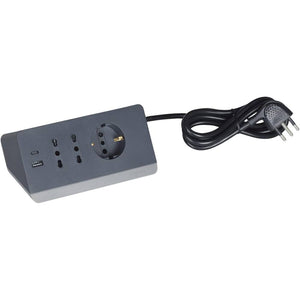 Bticino multipresa da scrivania con usb e presa schuko *** colore grigio, confezione 1